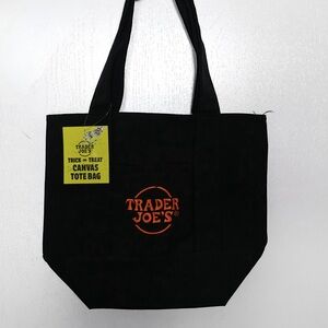 Trader Joe's Black Canvas Tote Bag